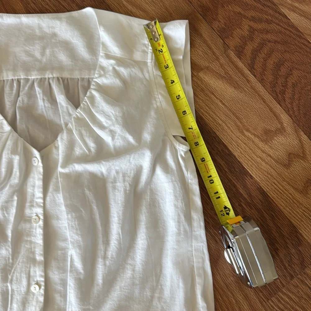 White Button-Up Women's Top - Picture 5 of 6